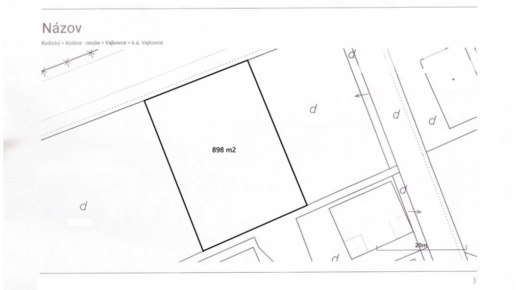 VAJKOVCE - pekný stavebný pozemok o výmere 898 m2